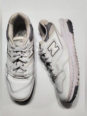 New Balance 550 White Grey Sneakers Classic Retro Low-top Silhouette Men Size 9